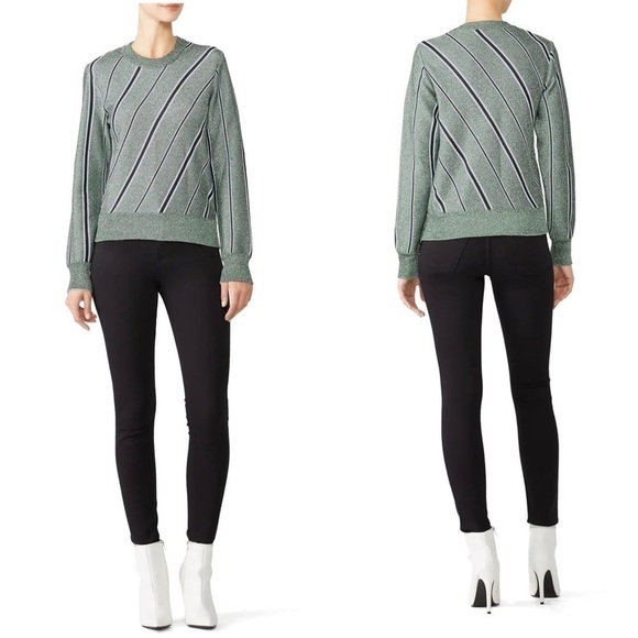 Cedric Charlier Striped Lurex Sweater Small - Picture 1 of 9